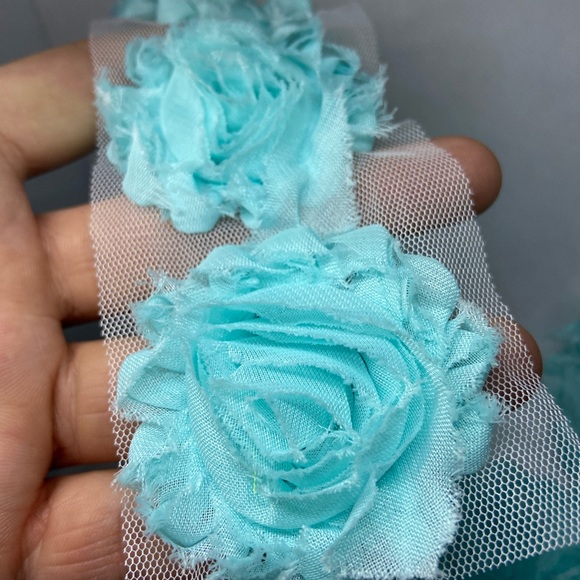 Lot of 21 Pastel Blue shabby flowers headbands NEW - Picture 4 of 4